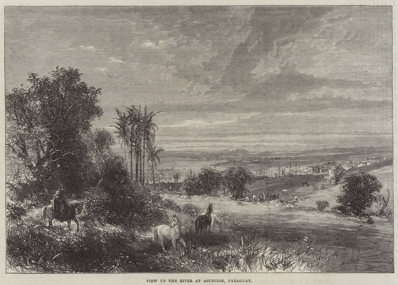Vue sur la rivière à Asuncion, Paraguay (gravure) - English School