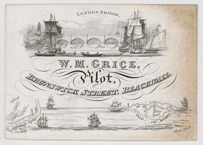 W M Grace, pilote, carte de visite - English School