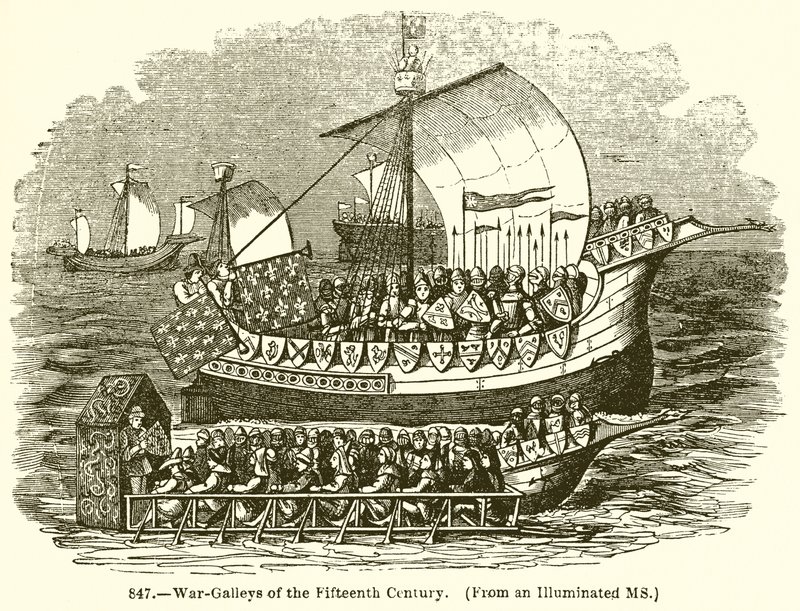 Galères de guerre du XVe siècle - English School