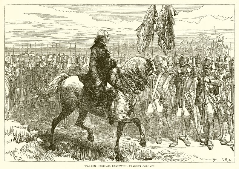 Warren Hastings passant en revue les colonnes de Pearse - English School