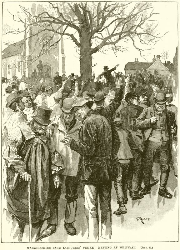 Grève des ouvriers agricoles du Warwickshire : Réunion à Whitnash - English School
