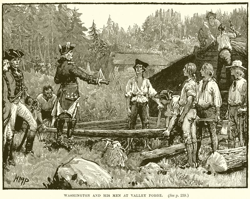 Washington et ses hommes à Valley Forge - English School
