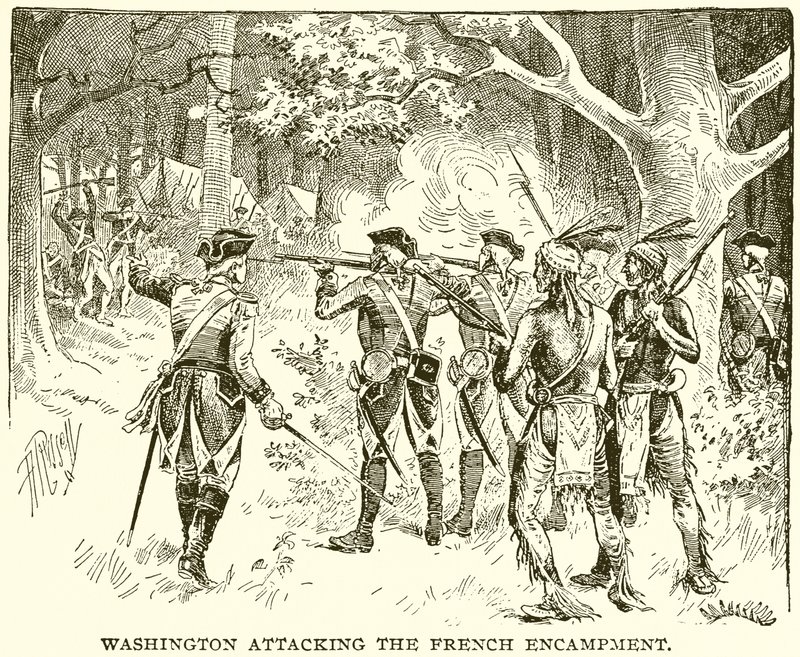 Washington attaquant le campement français - English School