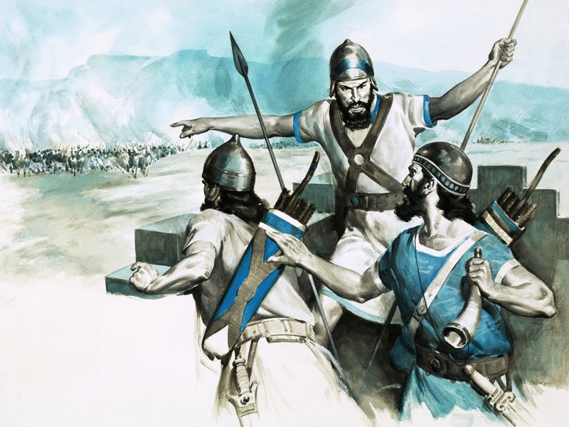Les gardes de la tour de guet à Babylone donnant l