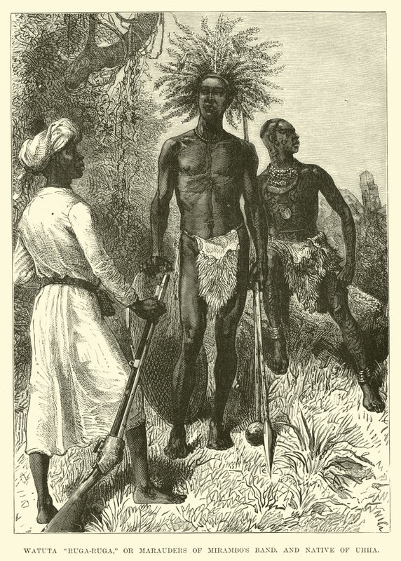 Watuta Ruga-Ruga, ou maraudeurs de la bande de Mirambo, et natif d
