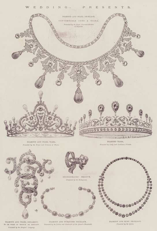 Mariage de la princesse Maud de Galles et du prince Charles de Danemark (lithographie en couleur) - English School
