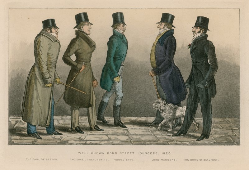 Les célèbres flâneurs de Bond Street, 1820 - English School