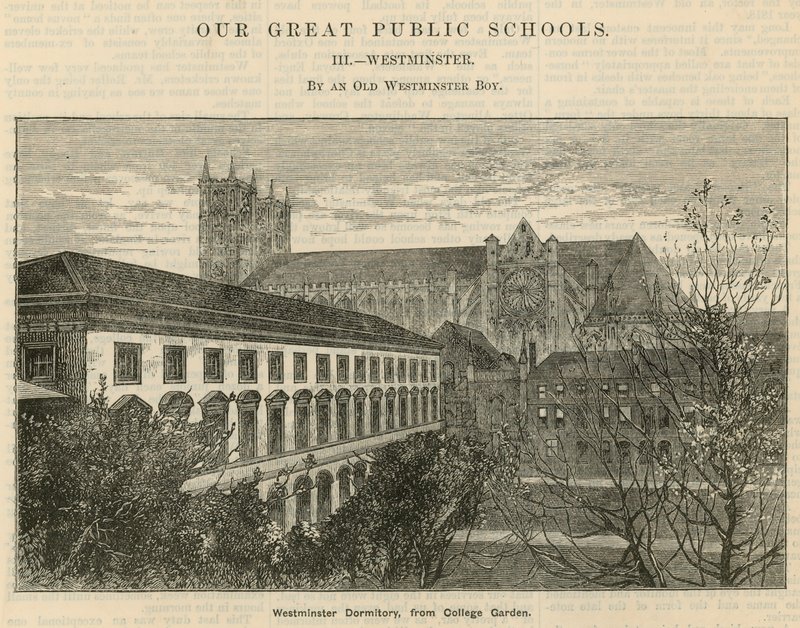 Dortoir de Westminster, depuis le jardin du collège - English School