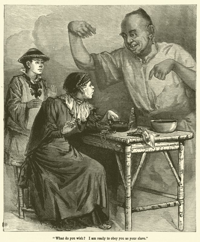 "Que souhaitez-vous ? Je suis prêt à vous obéir comme votre esclave" - English School