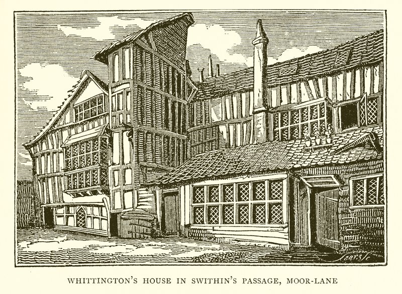 Maison de Whittington dans Swithins Passage, Moor-Lane - English School