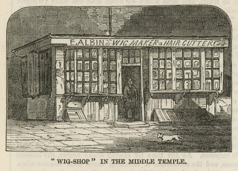 Boutique de perruques dans le Middle Temple - English School