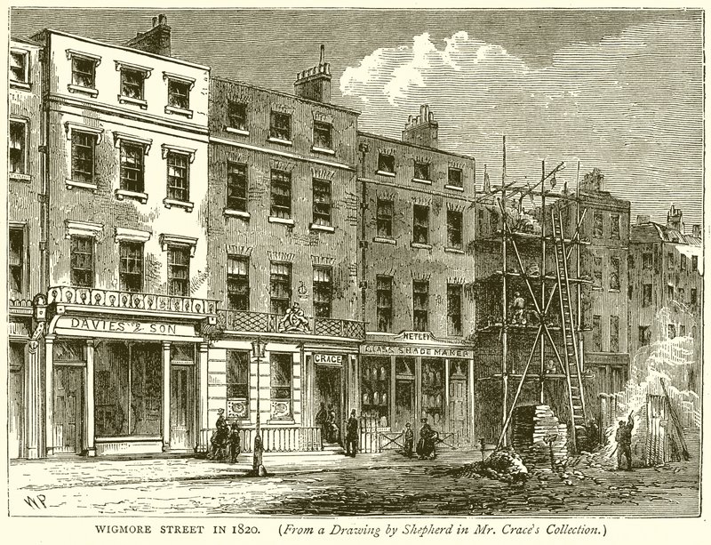 Rue Wigmore en 1820 - English School