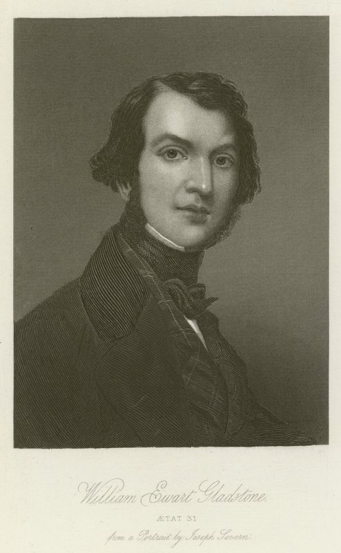 William Ewart Gladstone, à 31 ans (gravure) - English School