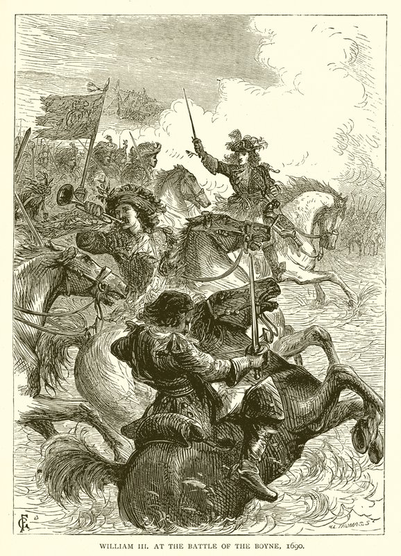 Guillaume III à la bataille de la Boyne, 1690 - English School