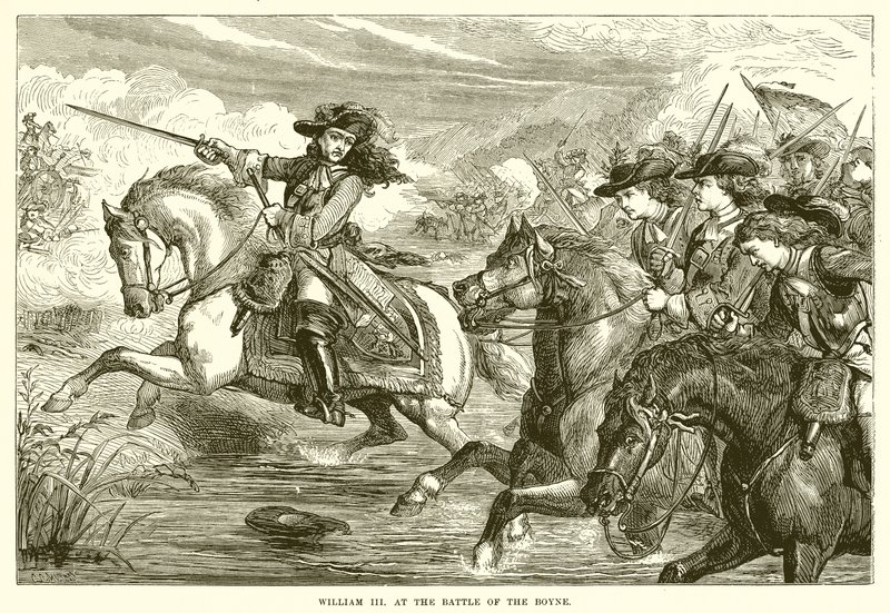 Guillaume III à la bataille de la Boyne - English School