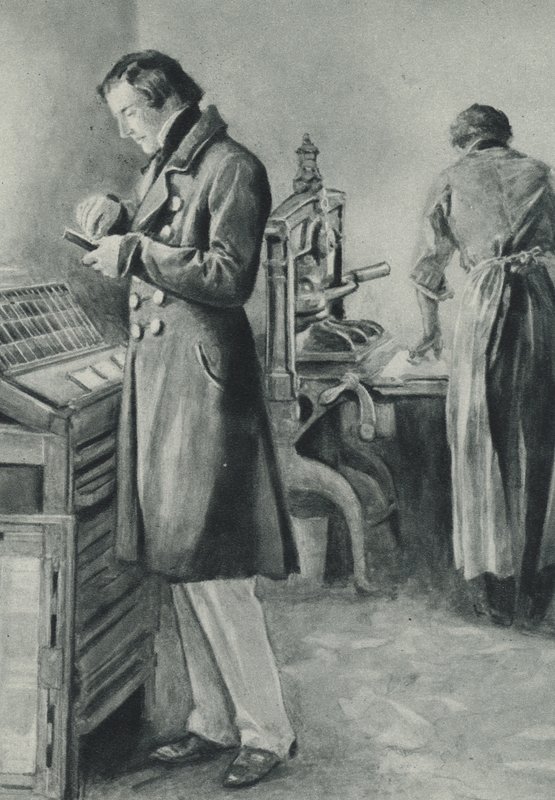 William Lloyd Garrison compose les caractères pour son journal - English School