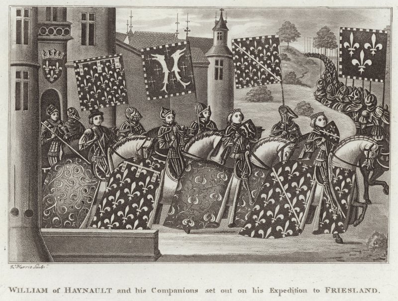 Guillaume de Hainaut et ses compagnons partent en expédition en Frise - English School