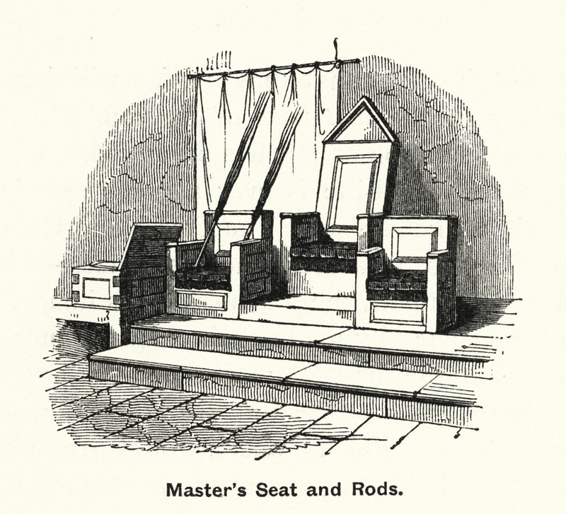 Winchester College : Siège et bâtons du maître - English School