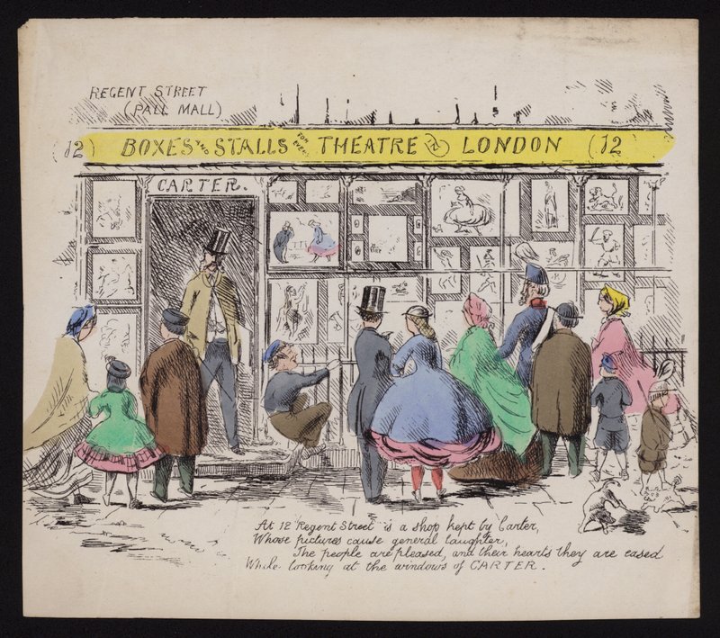 Vitrine de la boutique de gravures humoristiques de Carter, Regent Street Londres - English School