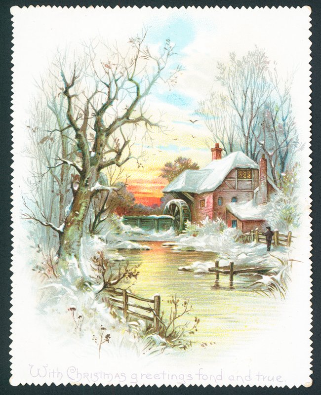 Avec des vœux de Noël affectueux et sincères - carte de Noël - English School