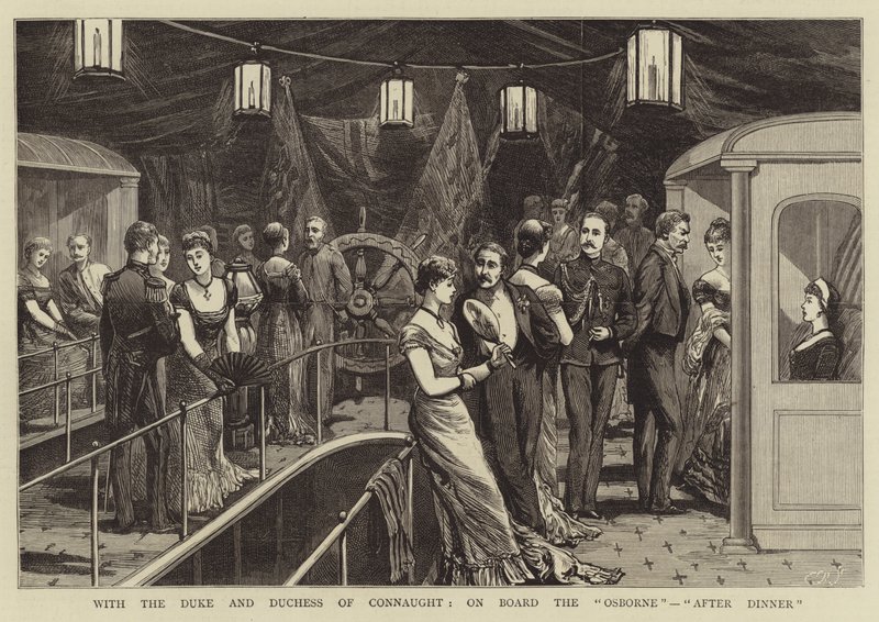 Avec le duc et la duchesse de Connaught, à bord de l