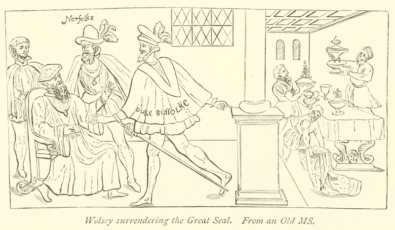 Wolsey remettant le Grand Sceau - English School