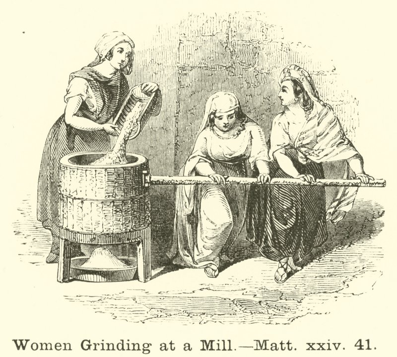 Femmes moulant au moulin - English School