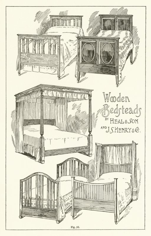 Lits en bois, par Heal and Son et J S Henry and Company - English School