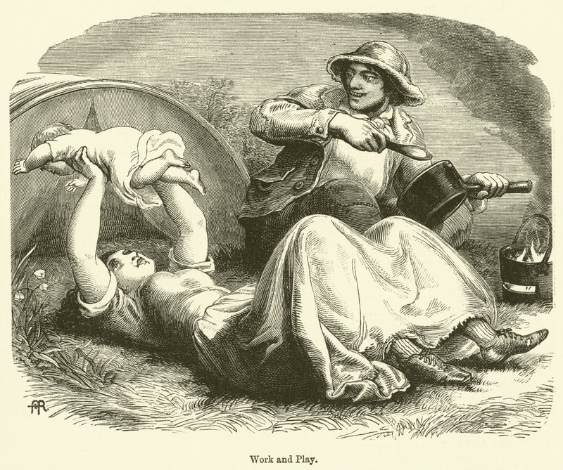 Travailler et jouer (gravure) - English School
