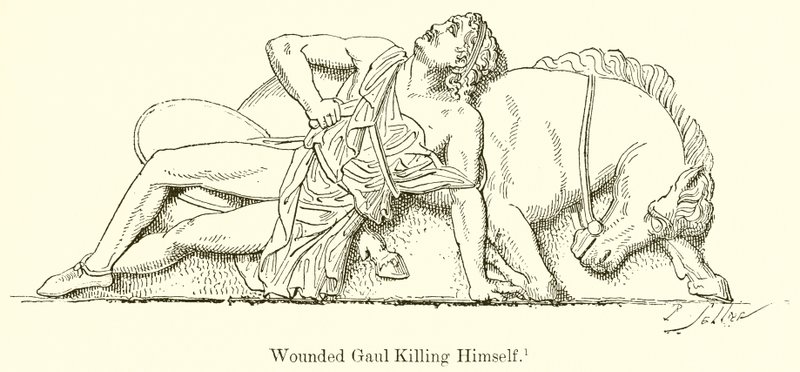 Gaulois Blessé se Suicidant - English School
