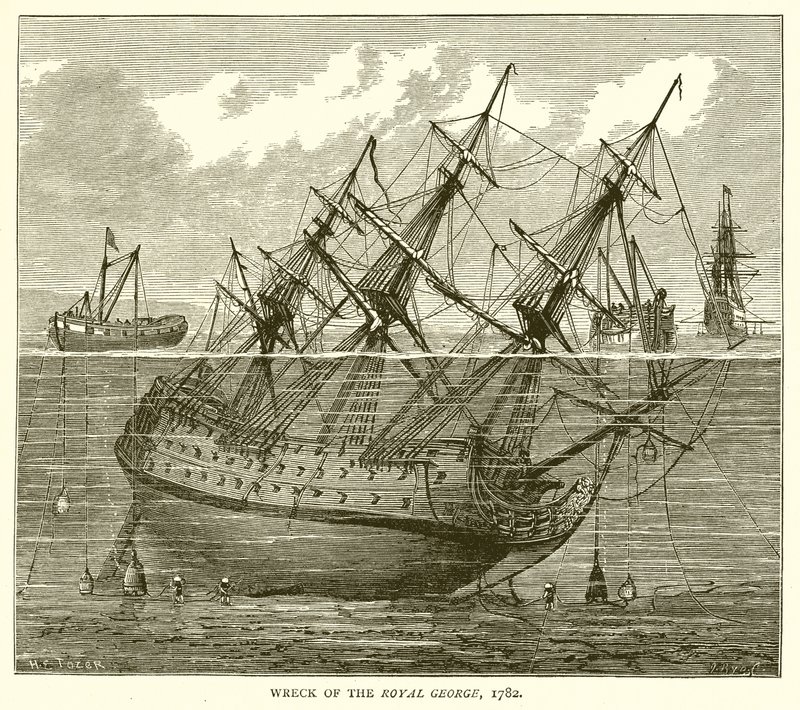 Naufrage du Royal George, 1782 - English School