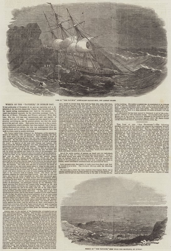 Naufrage du "Tayleur," dans la baie de Dublin - English School