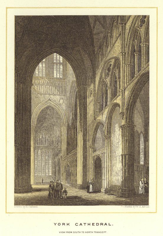 Cathédrale de York, vue du sud au transept nord - English School