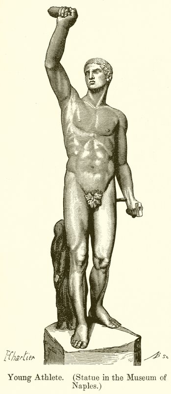 Jeune athlète. (Statue au musée de Naples) - English School