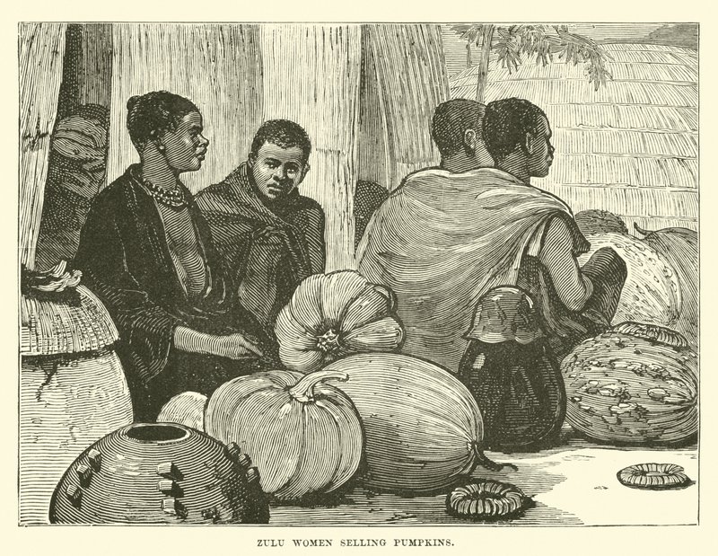Femmes zouloues vendant des citrouilles - English School