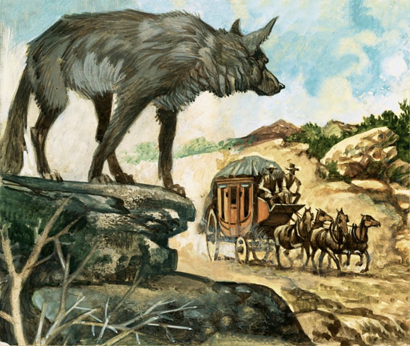 les loups affamés étaient parmi les dangers qui guettaient les voyageurs en diligence - English School