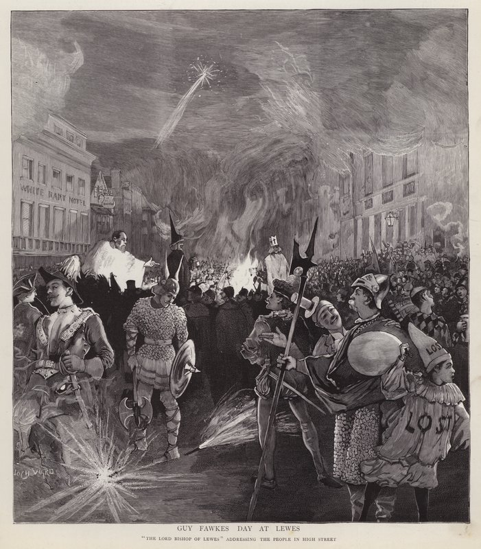 Procession du jour de Guy Fawkes à Lewes, Sussex, 5 novembre 1892 - Enoch Ward