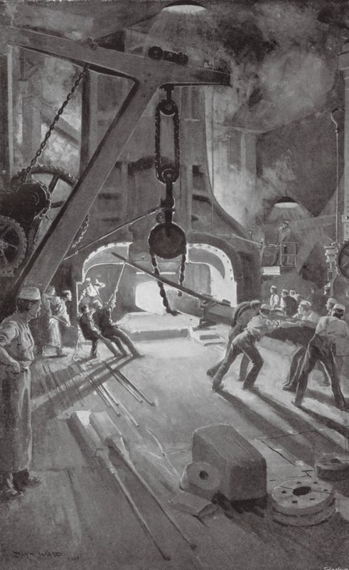 Le marteau-pilon de 40 tonnes en action à l