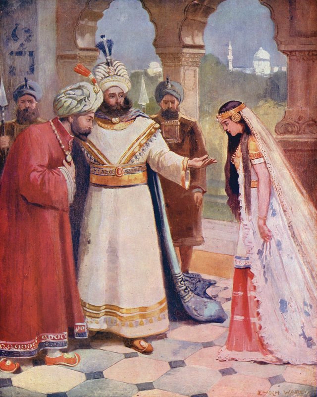 Le roi présente Sindbad à une dame de la cour - Enoch Ward