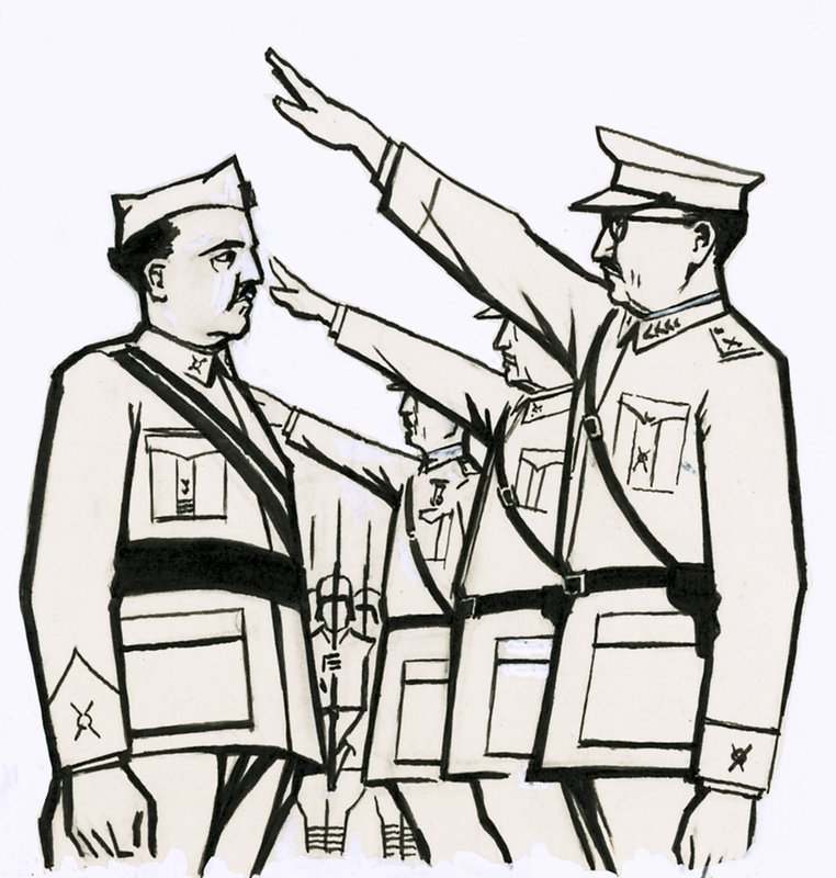 Le général Franco rencontre des officiers allemands - Eric Parker