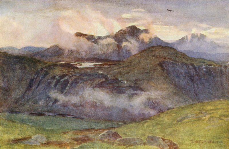 Merrick et Loch Enoch depuis le sommet de Corscrine - Ernest Edward Briggs