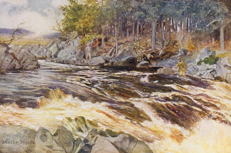 Pêche au saumon sur le Ken, un moment critique - Ernest Edward Briggs