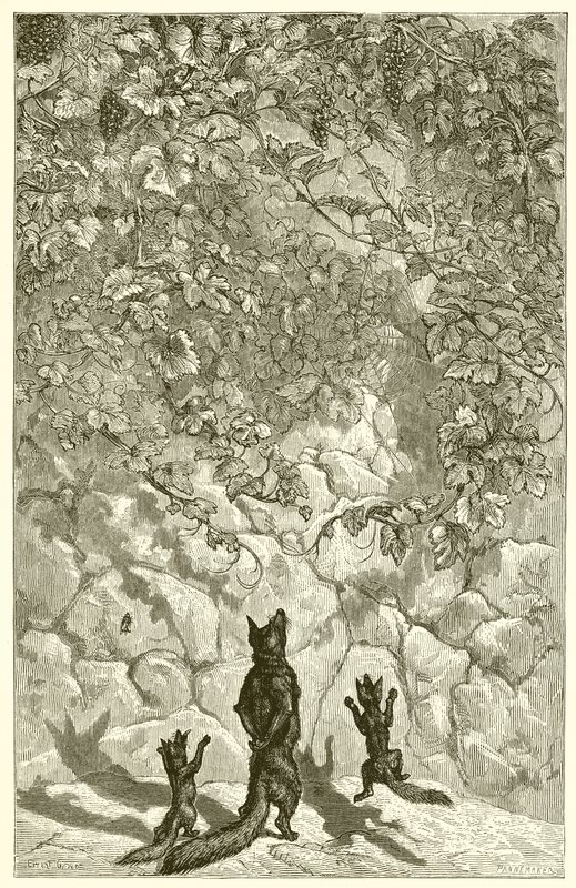 Le Renard et les Raisins - Ernest Henry Griset