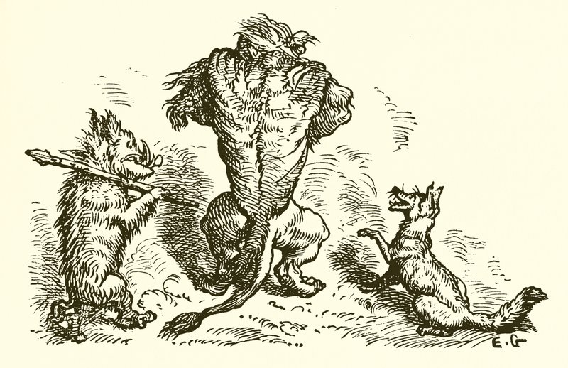 Le Lion, le Renard et le Loup - Ernest Henry Griset