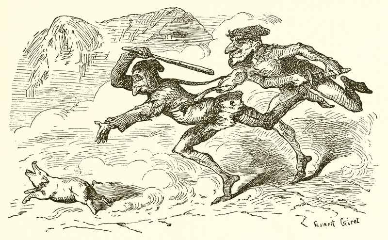 Le bouffon et le paysan - Ernest Henry Griset