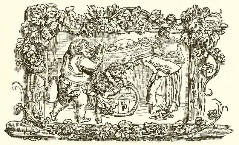 La vieille femme et le tonneau vide - Ernest Henry Griset