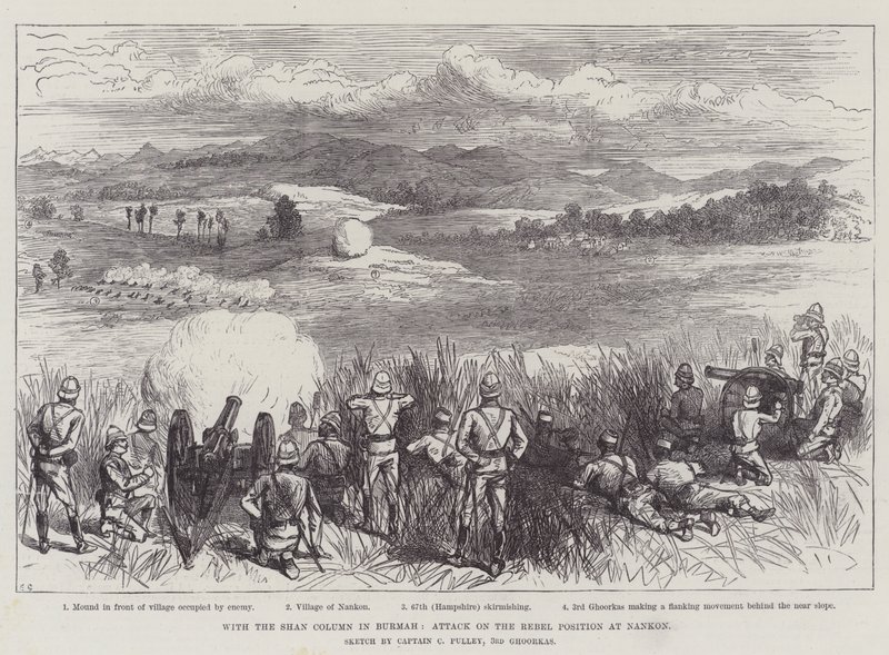 Avec la Colonne Shan en Birmanie, Attaque sur la Position Rebelle à Nankon - Ernest Henry Griset