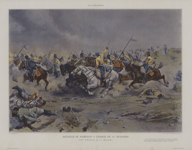Bataille de Marengo - Charge du 12e Hussards - Ernest Jean Delahaye