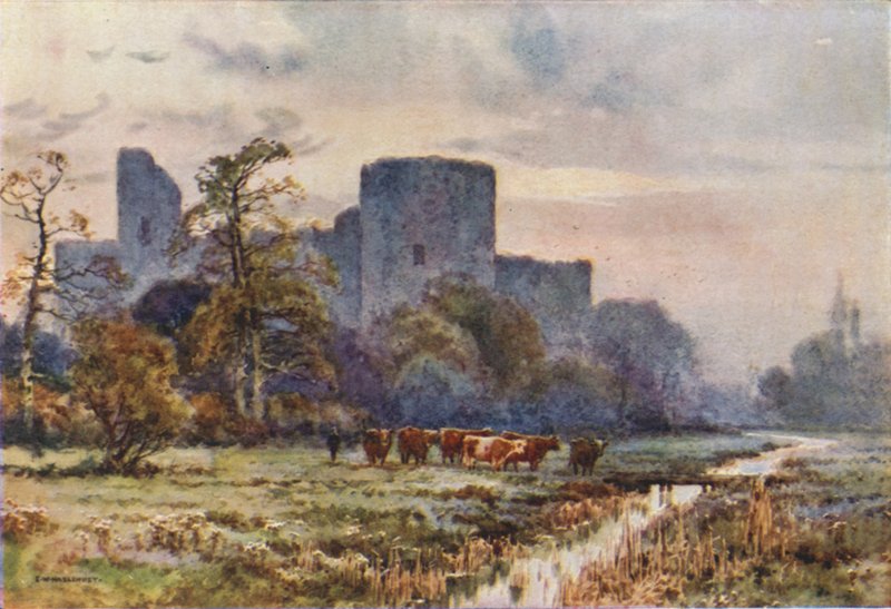 Château de Pevensey depuis les Prairies - Ernest William Haslehust