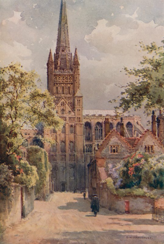 Les Précincts de la Cathédrale, Norwich - Ernest William Haslehust
